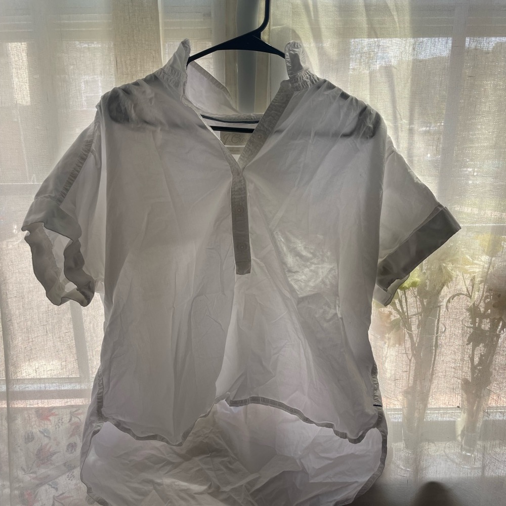 J.Crew relaxed fit white cotton blouse